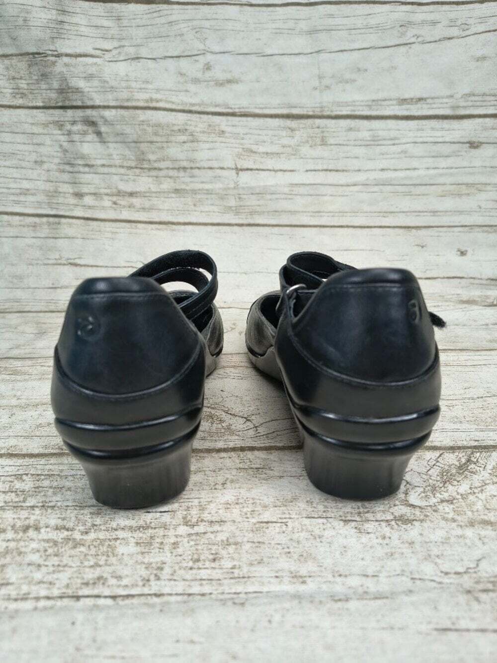 Aravon Black Leather Comfort Mary Jane Shoes Women’s Size 8 EE Extra Wide - Picture 10 of 11